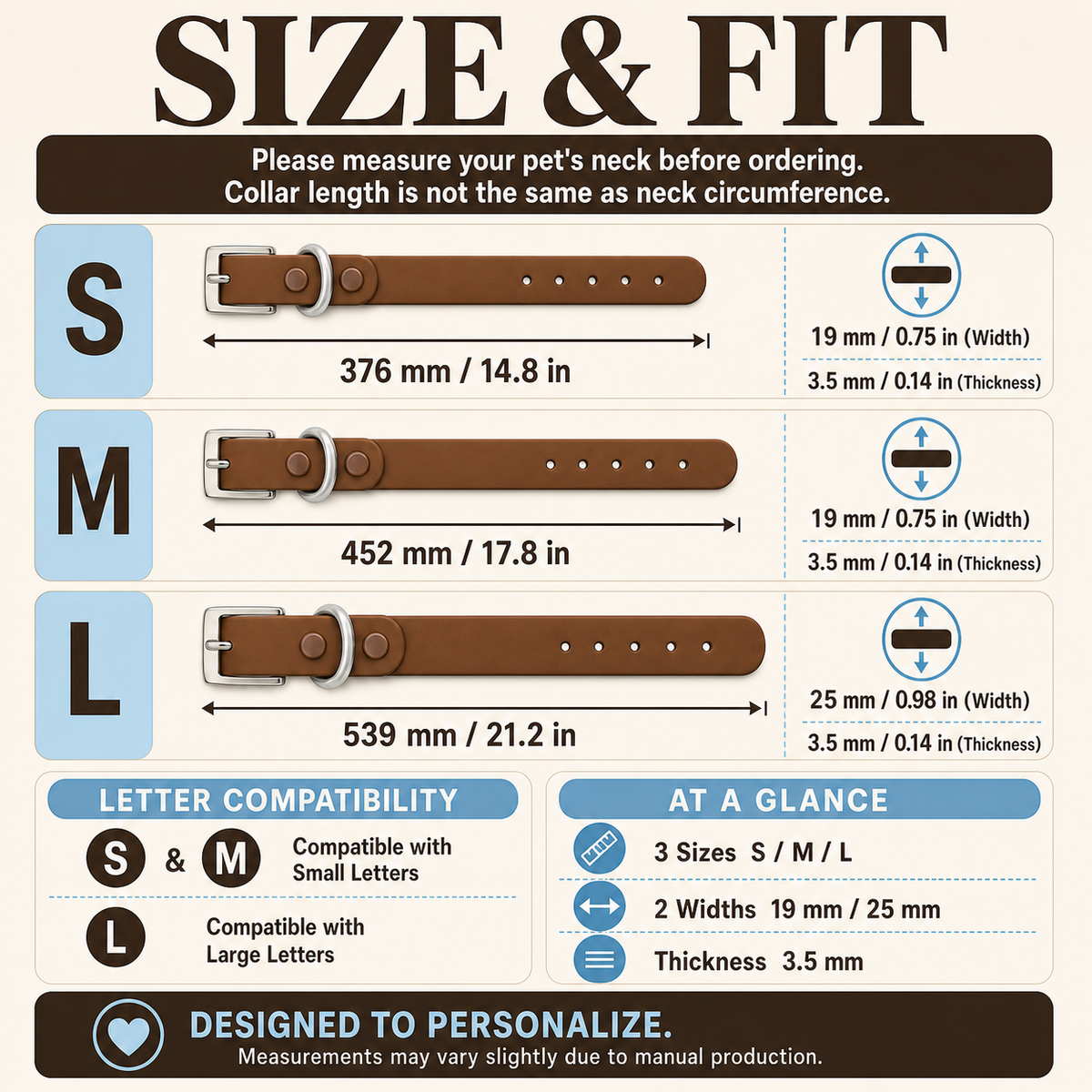 Brown Custom Pet Collar