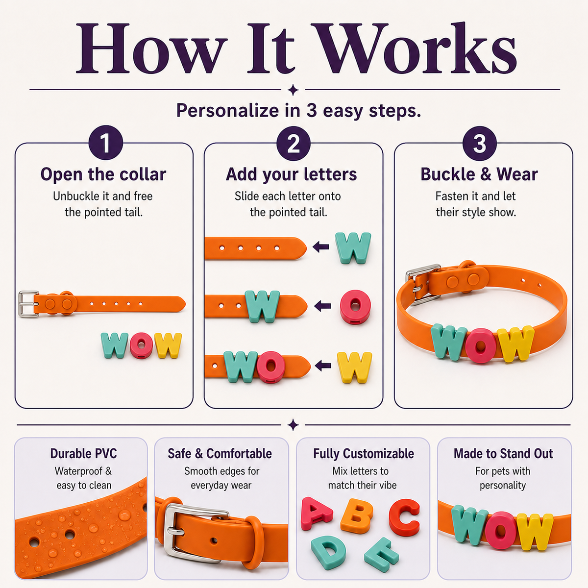 Orange Custom Pet Collar
