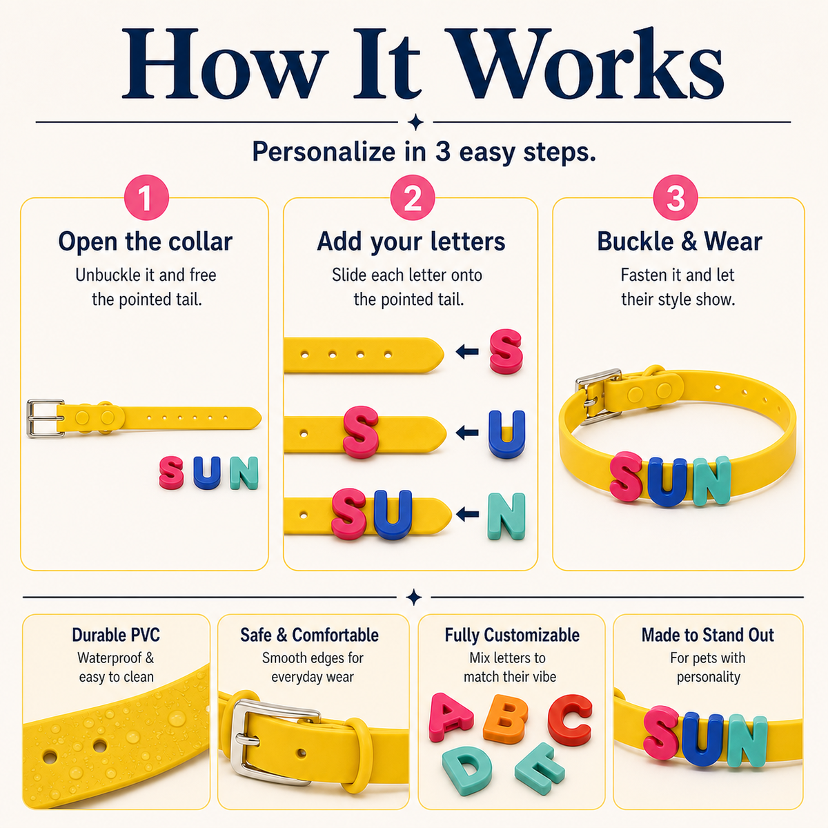 Yellow Custom Pet Collar