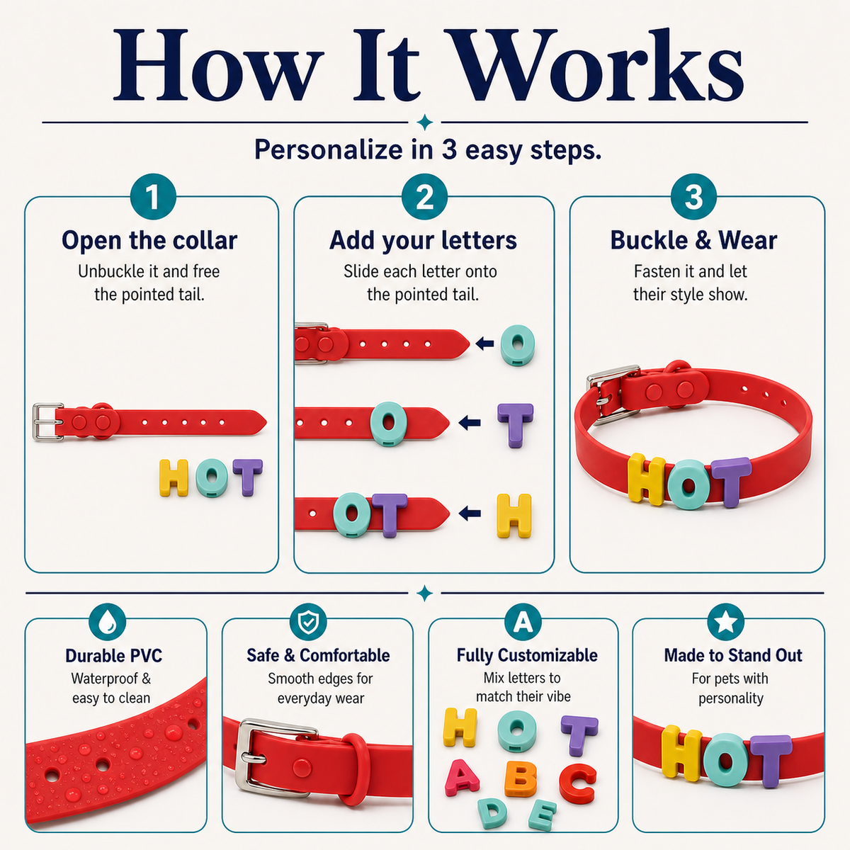 Red Custom Pet Collar