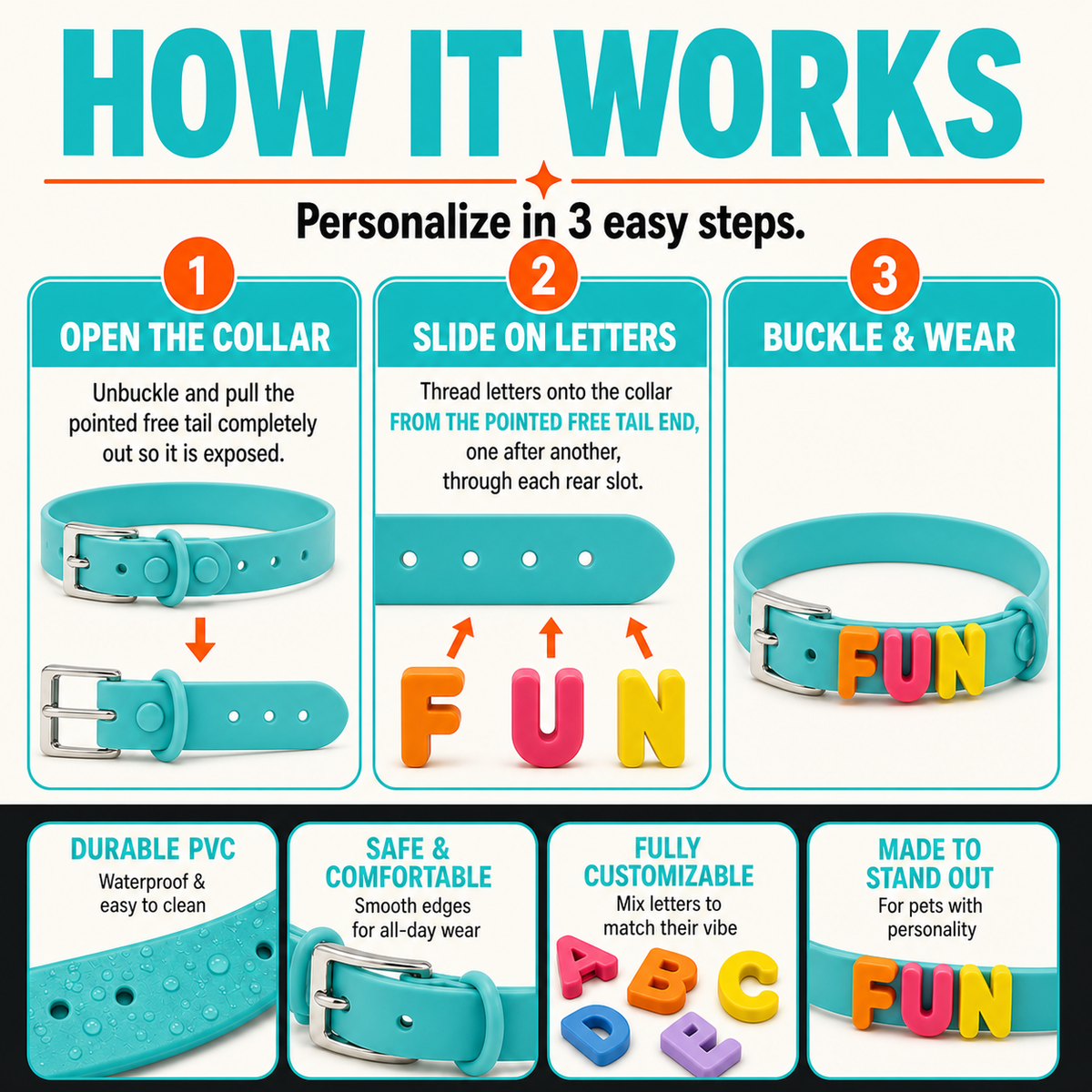 Aqua Custom Pet Collar