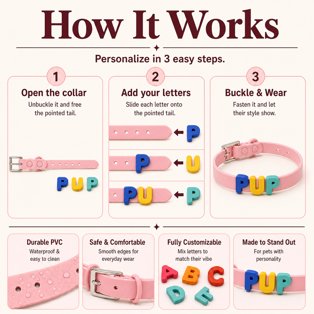 Pink Custom Pet Collar